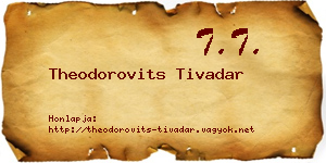 Theodorovits Tivadar névjegykártya